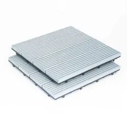 Πλακάκι WPC γραμμωτό 30 x 30εκ. - γκρι silver