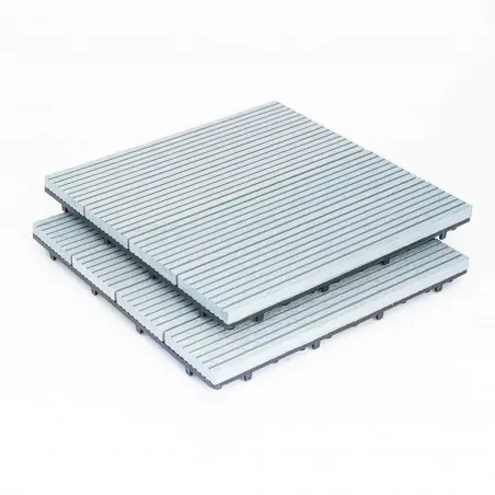 WPC decking tiles 30 x 30cm - grey silver