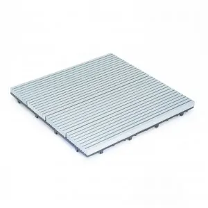 WPC decking tiles 30 x 30cm - grey silver