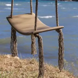 Curved fringes swing - beige