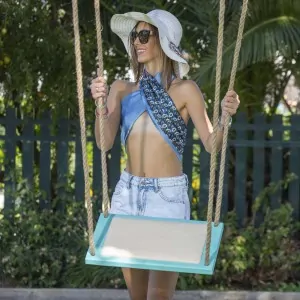 Swing with rope - turquoise