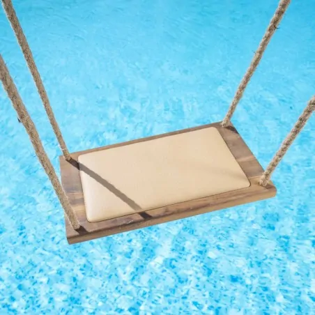 Wooden  swing with rope - smoked cherry