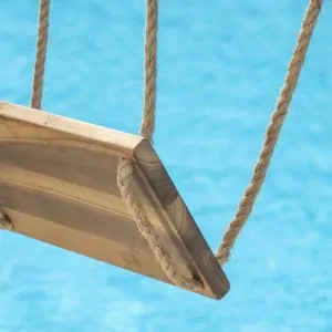 Wooden  swing with rope - smoked cherry
