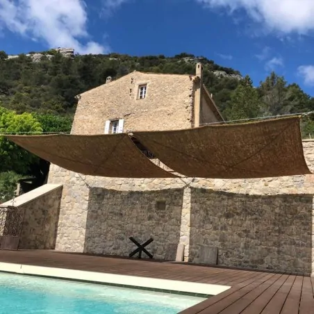 Coconut shade sail square - Model 2 COCONUT FIBER DIAGONAL REINFORCED SHADE SQUARE 2m x 2m | M2