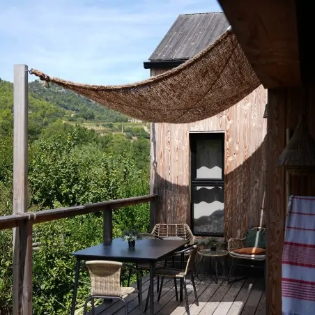 Coconut shade sail square - Model 2 COCONUT FIBER DIAGONAL REINFORCED SHADE SQUARE 2m x 2m | M2