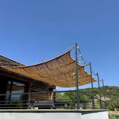 Coconut shade sail rectangular - Model 3 COCONUT FIBER GRID PATTERN REINFORCED SHADE RECTANGULAR 3m x 5m | M3