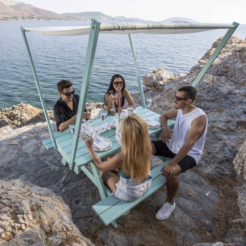 Picnic table with canopy