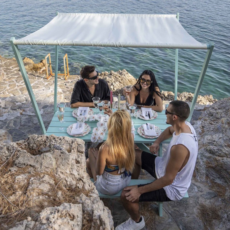 Picnic table with canopy