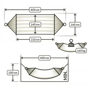 Spreader bar hammock quilted Alabama Arabica- kingsize