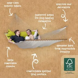 Spreader bar hammock quilted Alabama Avocado- kingsize