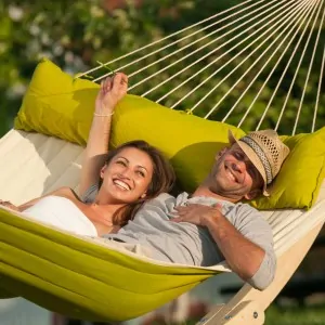 Spreader bar hammock quilted Alabama Avocado- kingsize