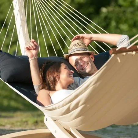 Spreader bar hammock Navy Blue quilted - kingsize