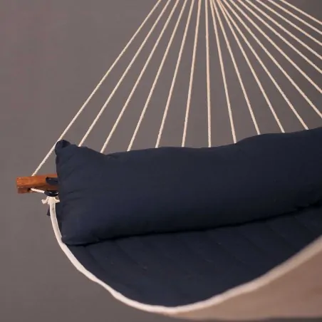 Spreader bar hammock Navy Blue quilted - kingsize