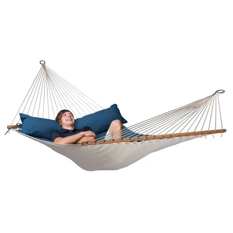 Spreader bar hammock Navy Blue quilted - kingsize