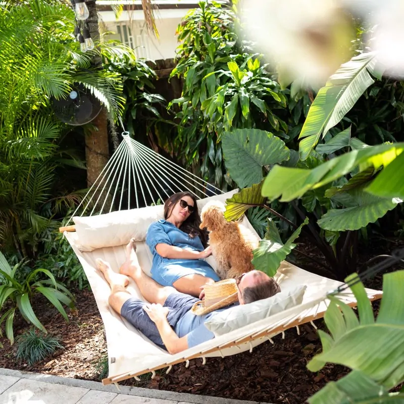 Spreader bar hammock Alabama vanilla quilted - kingsize