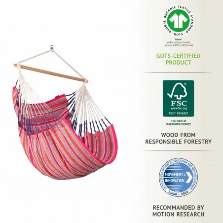 Hammock chair Habana Flamingo Organic Cotton - comfort