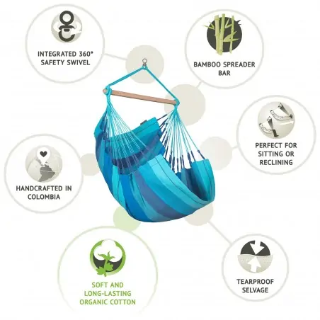 Hammock chair Habana Lagoon Organic Cotton HAMMOCK CHAIR HABANA LAGOON ORGANIC COTTON | BASIC