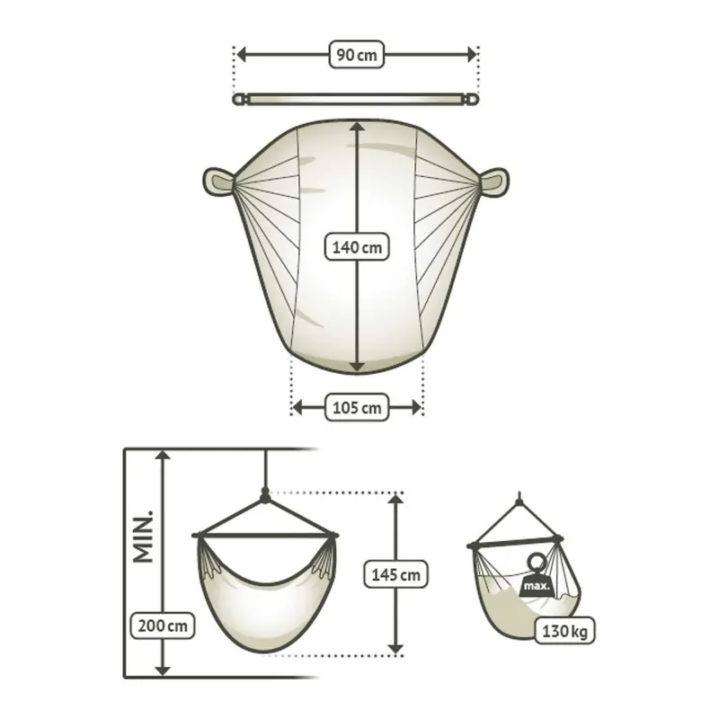 Hammock chair Habana Lagoon Organic Cotton