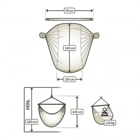 Hammock chair Habana Lagoon Organic Cotton HAMMOCK CHAIR HABANA LAGOON ORGANIC COTTON | BASIC