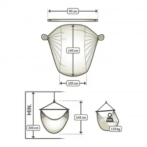 Hammock chair Habana Lagoon Organic Cotton