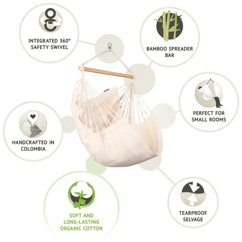 Hammock chair Habana Latte Organic Cotton