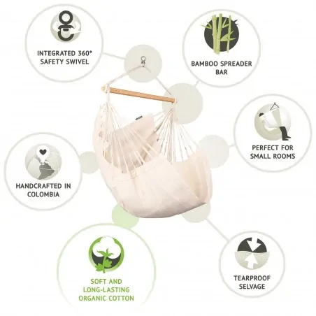 Hammock chair Habana Latte Organic Cotton HAMMOCK CHAIR HABANA LATTE ORGANIC COTTON | BASIC