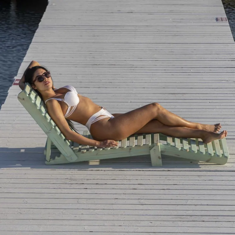 Folding beach lounger 189cm