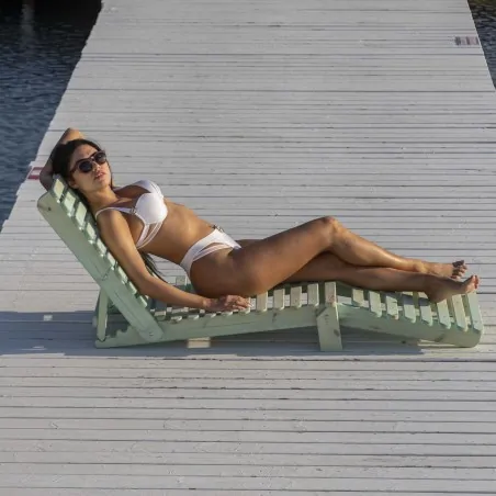 Folding beach lounger 189cm ADJUSTABLE SUNBED