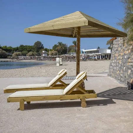 Wooden beach umbrella 200 x 200cm