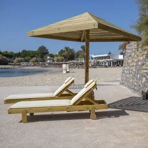 Wooden beach umbrella 200 x 200cm
