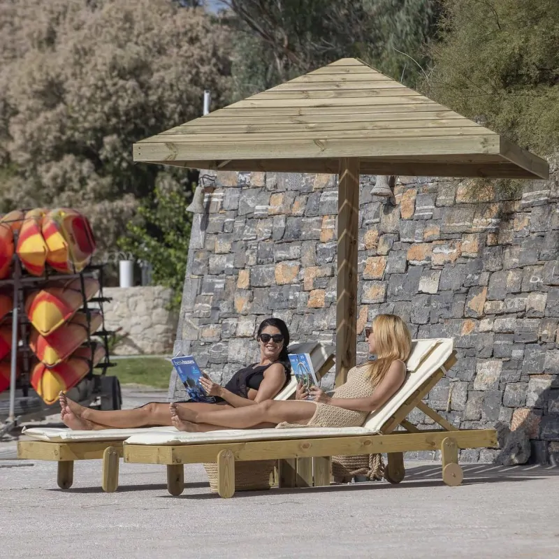 Wooden beach umbrella 200 x 200cm