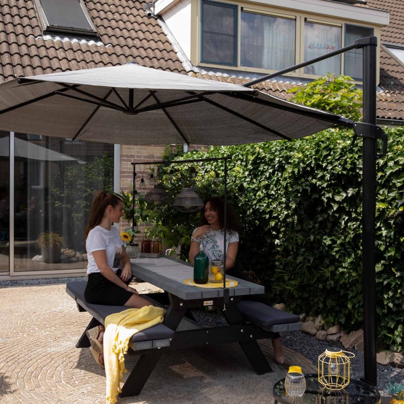 Coolfit overhanging Parasol Ø350cm | grey