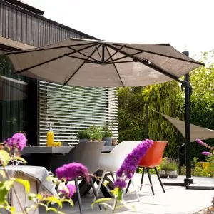 Coolfit overhanging Parasol Ø350cm - grey