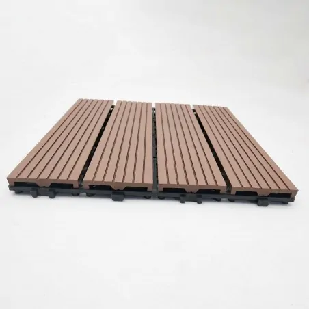 WPC decking tiles classic 30 x 30cm - brown