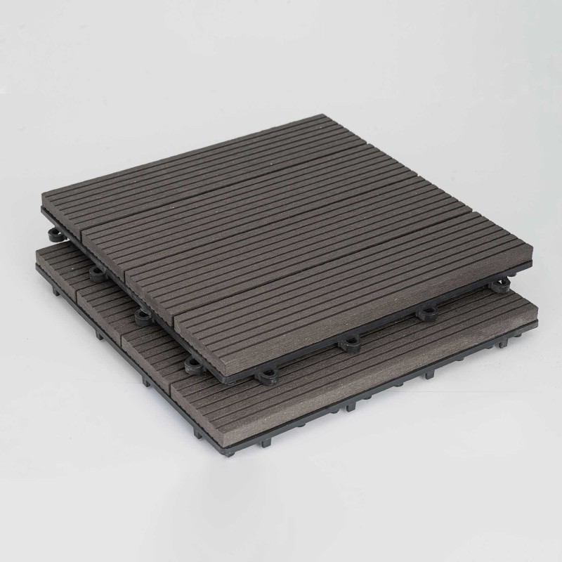 WPC decking tiles 30 x 30cm | dark coffee