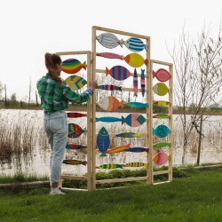 Forest fish 1,5 x 7 x 38cm set of 3