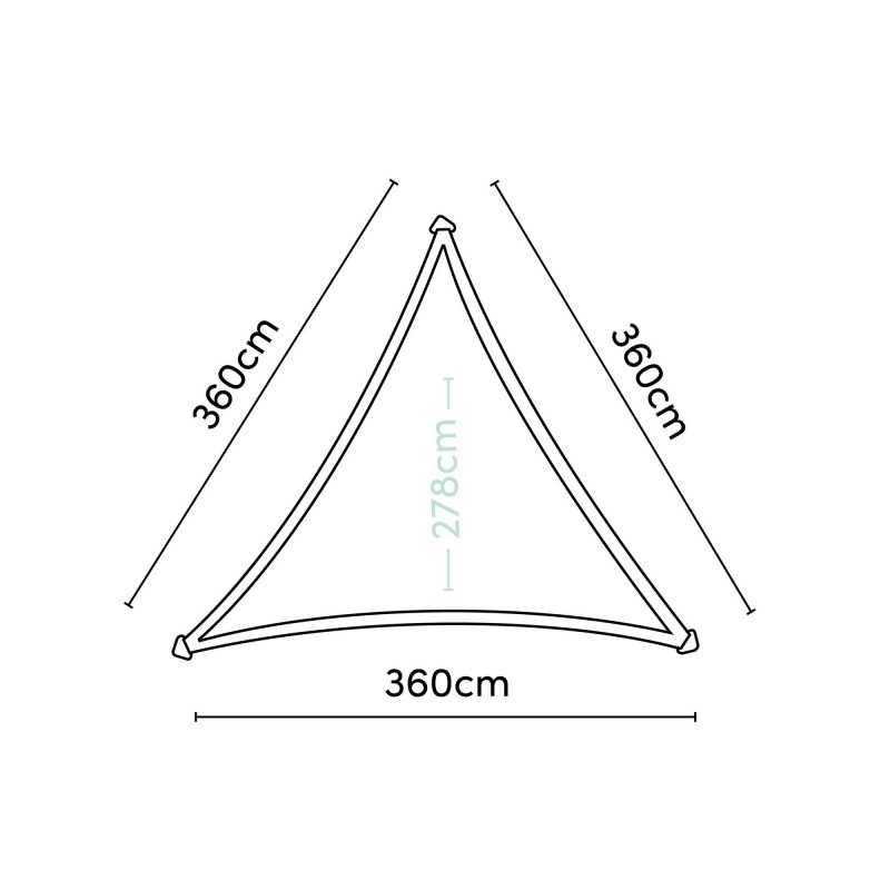 Τρίγωνο πανί σκίασης 285gsm 3,6x3,6x3,6μ.