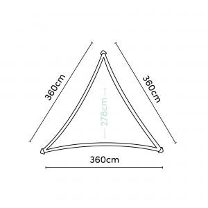 Τρίγωνο πανί σκίασης 285gsm 3,6x3,6x3,6μ.