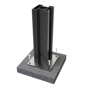 aluminum post kit black | 7,5 x 7,5 x 180cm - 75181 (WPC | DECK & ΠΕΡΙΦΡΑΞΗ / WPC | κολώνες / σύνδεσμοι)