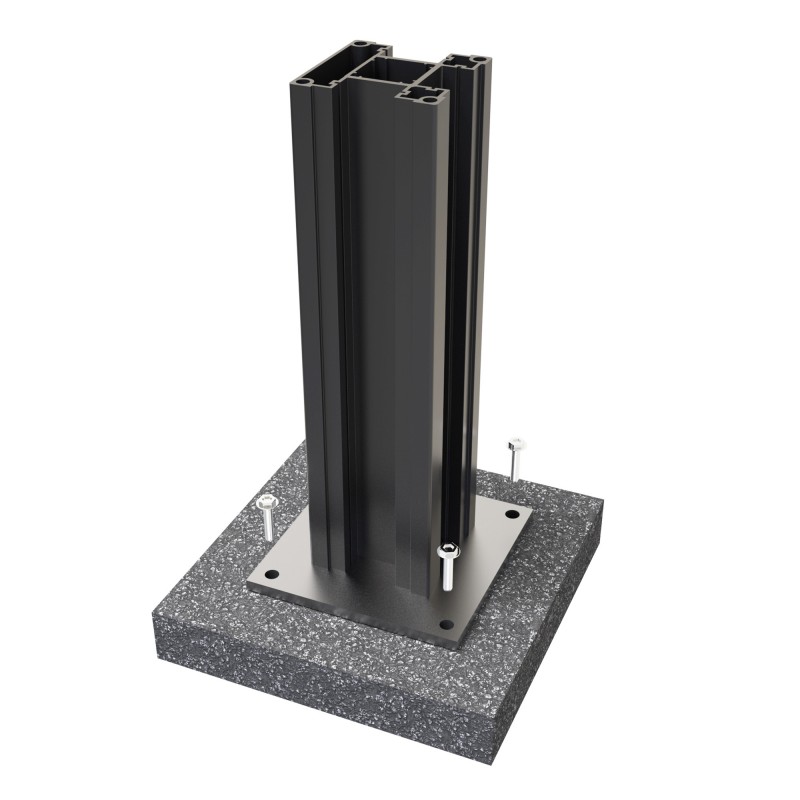 aluminum post kit black | 7,5 x 7,5 x 140cm - 75141 (WPC | DECK & ΠΕΡΙΦΡΑΞΗ / WPC | κολώνες / σύνδεσμοι)