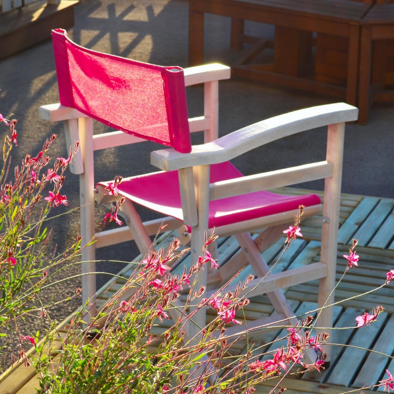 perforated  pvc directors chair fuchsia