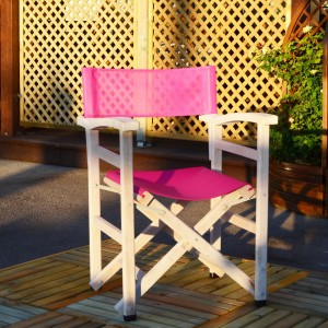 perforated  pvc directors chair fuchsia