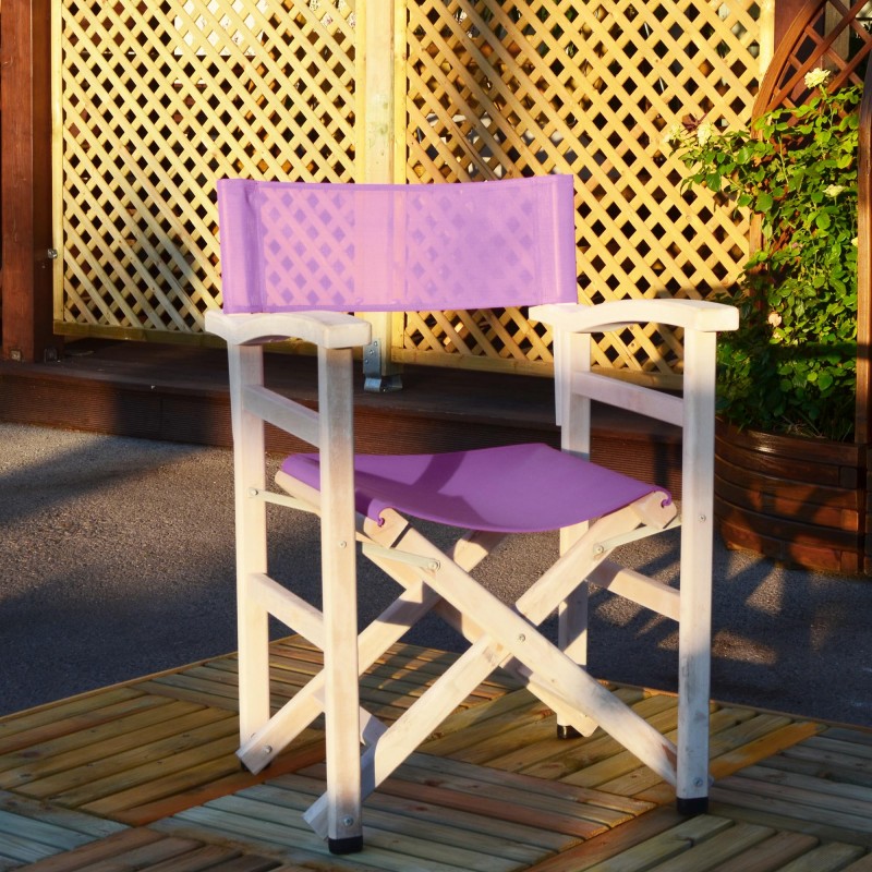 perforated  pvc directors chair purple