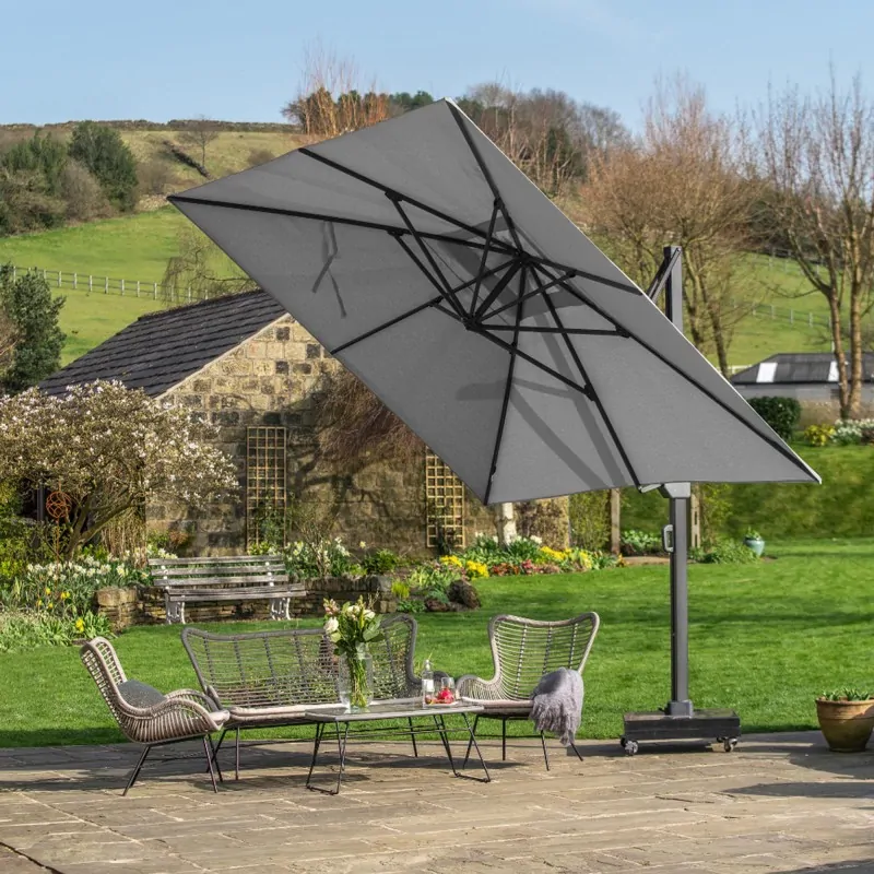 Free-arm parasol challenger premium 350x260cm- Grey