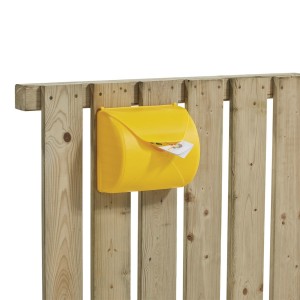 The KBT children's mailbox in yellow (25 x 22.6 cm) is durable, safe, and perfect for playground and garden play.