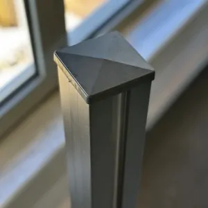 Post cap and base kit for anodized aluminum post black