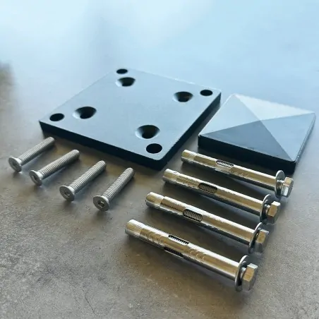 Βάση και καπελάκι κολώνας αλουμινίου box - ΜΑΥΡΟ