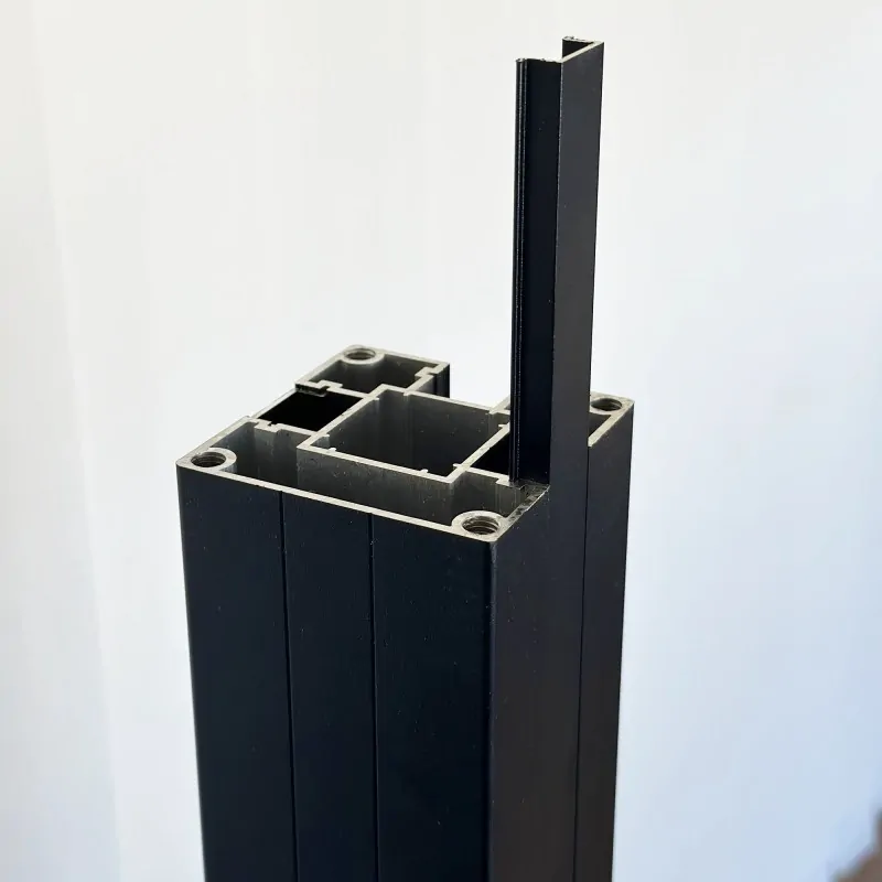 Αnodized aluminum post strip Black - 140cm