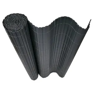 PVC Reed Fence 19mm Double-Sided Reinforced - Grey