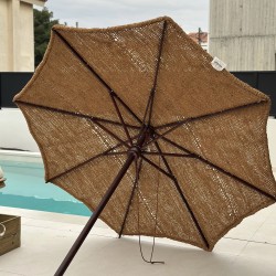 Coconut fiber parasol 230cm with a rope pulley mechanism